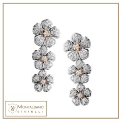 Orecchini Fiori di pesco tre fiori | Gioielli De Nobili